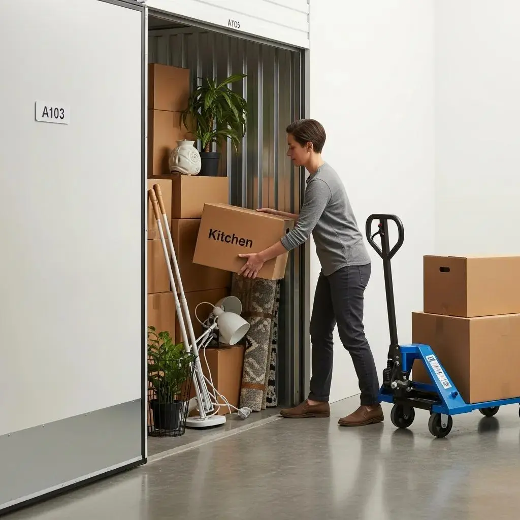 Person loading boxes into a short-term storage unit, highlighting the benefits of temporary storage solutions